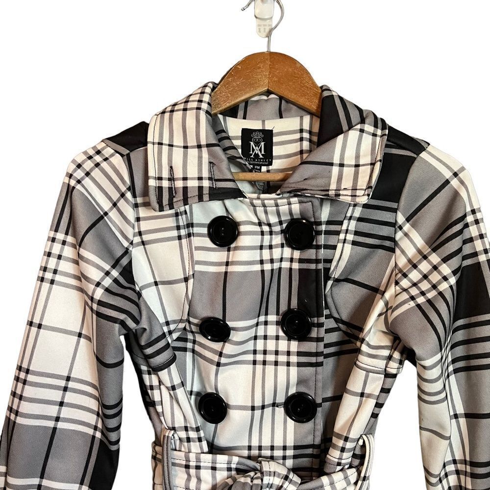 Miss Ashley black & pattern coat with belt - Picture 2 of 13